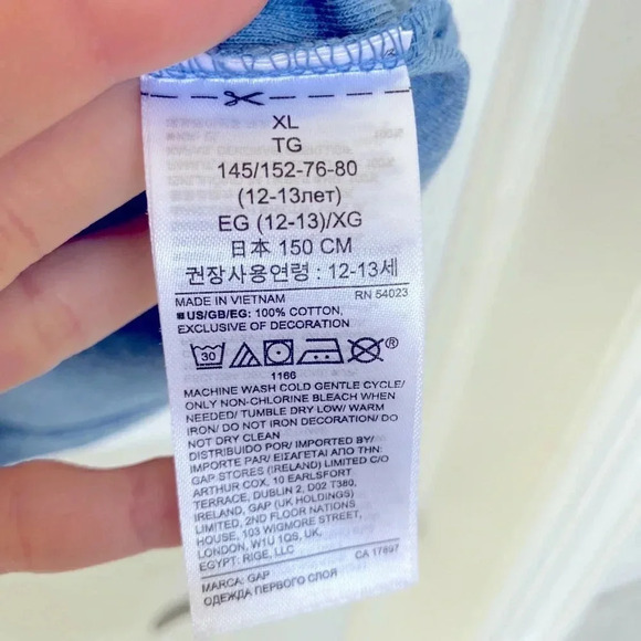 GAP Kids Graphic Tank Top Blue Heather Girl’s Size XL - Picture 6 of 7